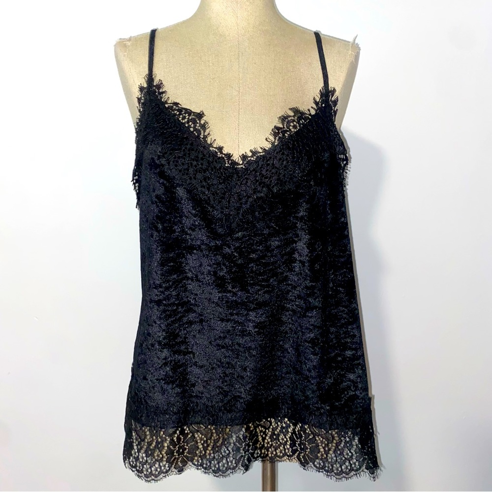 💜 Black Lace & Velvet Tank Top